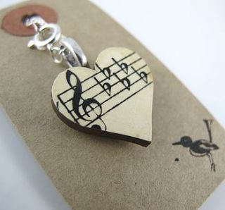 heart shaped vintage sheet music necklace by under a glass sky