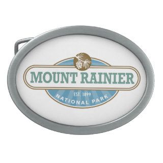 Mount Rainier National Park Oval Belt Buckle