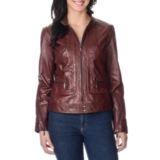 Bernardo Womens Petite Zipper Trim 100 percent Leather Jacket
