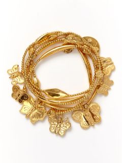 Set of Gold Butterfly Bracelets by Good Charma