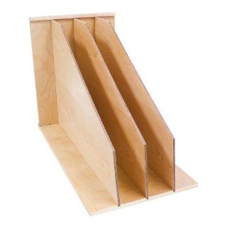 Solid Maple Vertical Tray Divider with Three Sections   Free Standing Cabinets