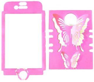 Cell Armor IPHONE4G RSNAP TE573 Rocker Snap On Case for iPhone 4/4S   Retail Packaging   2 Butterflies/Pink Cell Phones & Accessories