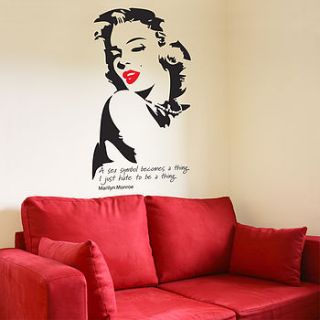 marilyn monroe wall sticker by the bright blue pig