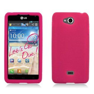Aimo Wireless LGMS870SK005 Soft n Snug Silicone Skin Case for LG Spirit MS870   Retail Packaging   Hot Pink Cell Phones & Accessories