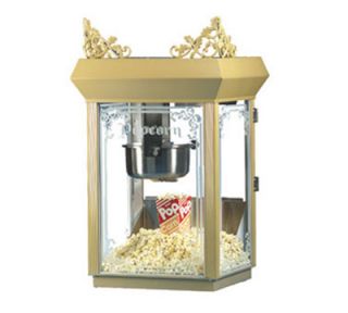 Gold Medal Antique Deluxe Popcorn Machine w/ 6 oz Kettle & Gold Dome, 120/208V