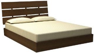 Nexera 401218 Nocce Platform Bed with Headboard, Full, Truffle Home & Kitchen