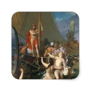 Ulysses and the Sirens 2 Square Sticker