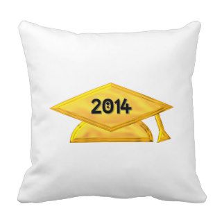 2014 Golden "3 D" Graduation Cap Pillow