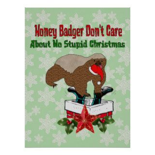 Anti Christmas Honey Badger Print