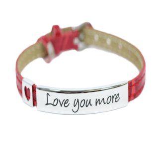 Love You More Bracelet   Red Faux Leather Bracelet   Love Jewelry I Love You More Bracelet Jewelry