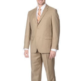 Pronto Mens Slim Fit Wool Max Tan Wool Blend 2 piece Suit