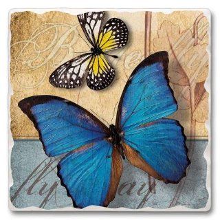 Flutter By Butterflies Absorbastone New Tumbled Tile Trivet