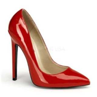 5 inch Stiletto Heel Pointy Toe Pump Red Patent Shoes