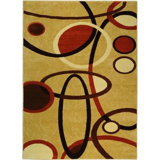 Istanbul Collection Beige Abstract Shapes Area Rug (53 X 72)