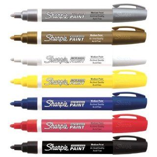 Sharpie Paint Marker Kit Water Based Medium Point 7 Colors  Permanent Markers 