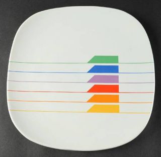 Block China Sextet Square Chop Plate, Fine China Dinnerware   Harmony Line,Multi