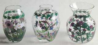 Portmeirion Botanic Garden Hand Painted Glass Mini Vases (Set of 3), Fine China