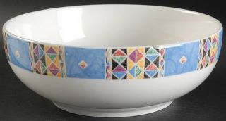Oneida Origami 9 Round Vegetable Bowl, Fine China Dinnerware   Multicolor Geome