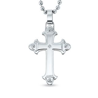Black & Blue Jewelry Co. Diamond Accent Cross Pendant in Stainless