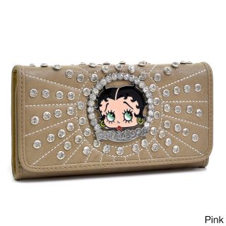 Betty Boop Rhinestone And Multi studded Checkbook Wallet
