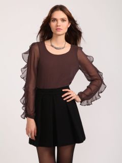 Woven Ruffle Sleeve Blouse by Isabel Lu