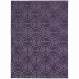 Peace, Love   Purple Area Rug (5 X 7)