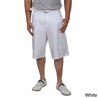 Daxx Daxx Mens Belted Twill Cargo Shorts White Size 36