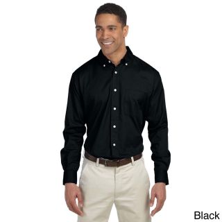 Chestnut Hill Mens Long sleeve Twill Button up Shirt Black Size XXL