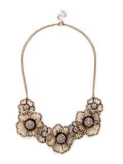 Clear Crystal Flower Station Necklace by Azaara Vintage