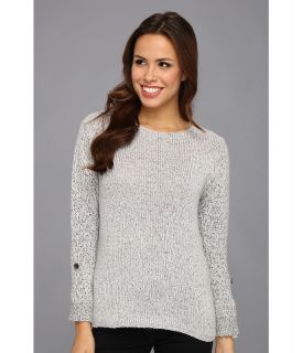 Dockers Misses Button Tab Sweater Womens Sweater (White)
