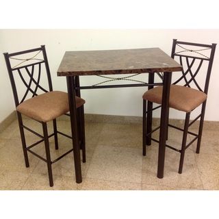 Marble look Bronze 3 piece Dining Set Dining Sets