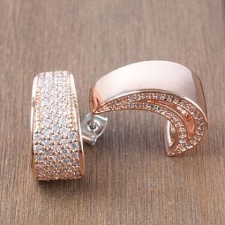 rose gold asymmetrical hoop earrings by astrid & miyu
