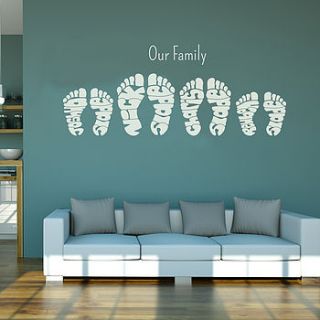 personalised footprint wall art stickers by name art