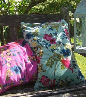 cotton velvet floral cushions by the forest & co
