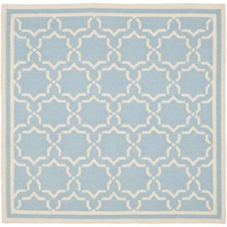 Moroccan Transitional Light Blue/ivory Dhurrie Wool Rug (6 Square)