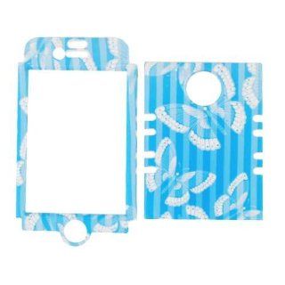 Cell Armor IPHONE4G RSNAP TE578 Rocker Snap On Case for iPhone 4/4S   Retail Packaging   Butterflies/Blue Stripes Cell Phones & Accessories