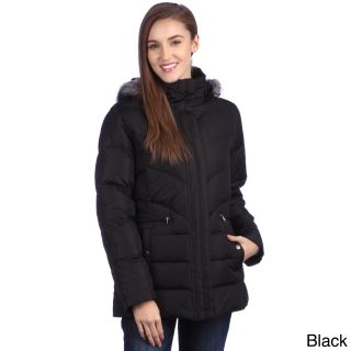 Larry Levine Larry Levine Womens Water Resistant Down filled Jacket Black Size XS (2  3)