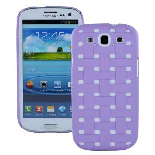 Fosmon Rubberized Checkered Weave Design Hard Protector Case Cover for Samsung Galaxy S3 / SIII i9300   Light Purple Cell Phones & Accessories