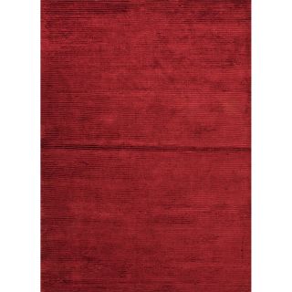 Hand loomed Solid Pattern Ribbed Red/ Orange Rug (9 X 12)