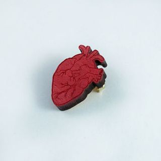 anatomy of the heart hand painted brooch by vivid please