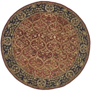 Safavieh Handmade Anatolia Red/ Navy Wool Rug (6' Round) Safavieh Round/Oval/Square