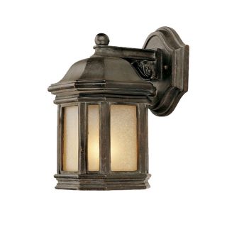 Wall mount 1 light Outdoor Marbleized Mahogany Light Fixture With Line Switch