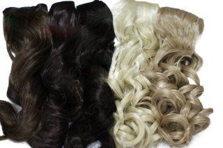 L email Clip Extension Hair Piece Long Wave Hair Wig Black Colors Pj09 blonde Health & Personal Care