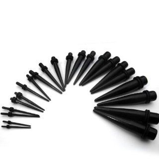 22 Piece (14g,12g,10g,8g,6g,4g,2g,1g,0g,9mm,00g) Ear Stretching Taper Kit. 1 Pair For Each Size Jewelry