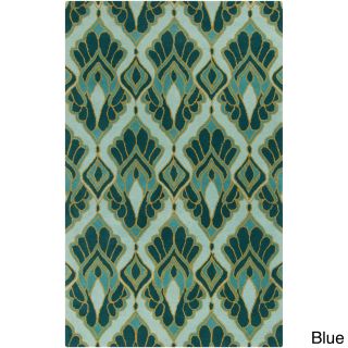 Surya Hand tufted Malene B Destinations Geometric Wool Rug (8 X 11) Blue Size 8 x 11