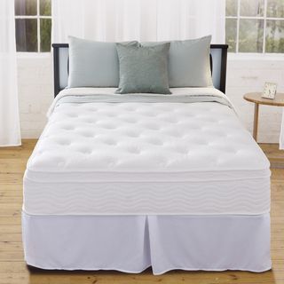 Priage 12 inch Euro Box Top Queen size Icoil Spring Mattress And Steel Foundation Set