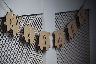 personalised wooden train bunting by craft heaven