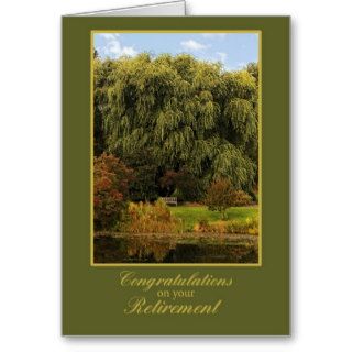 Wooden Bench, Park, Retirement Congratulations Greeting Card