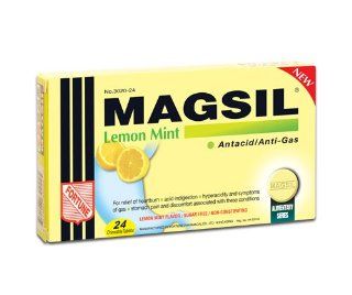 NEW Magsil Lemon Mint Antacid/anti gas for Stomach pain 24 Chewable Tablets Health & Personal Care