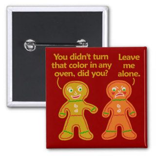 Funny Gingerbread Fake Tan Christmas Buttons